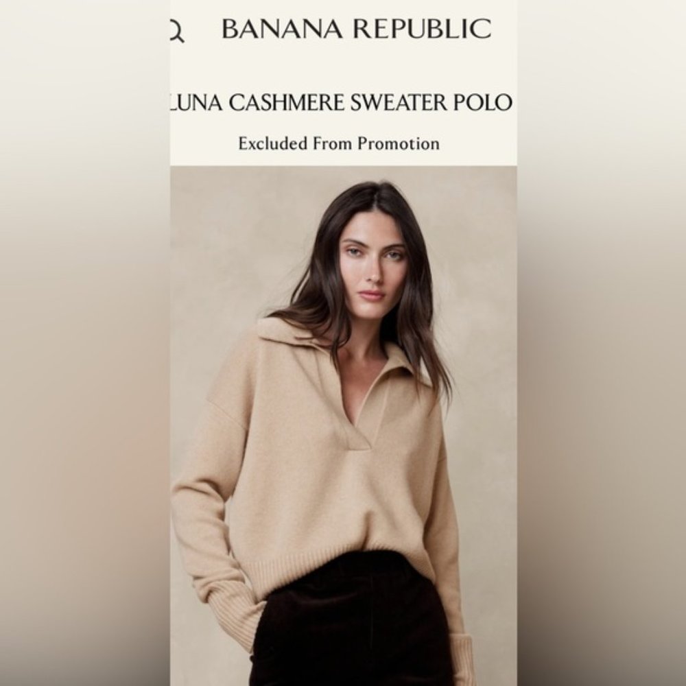 Banana Republic Cashmere Luna Sweater Light Camel Size M